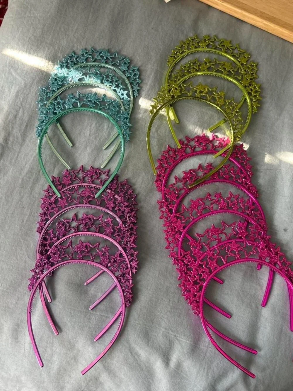 15 Kids Sized Star Sparkly Headbands